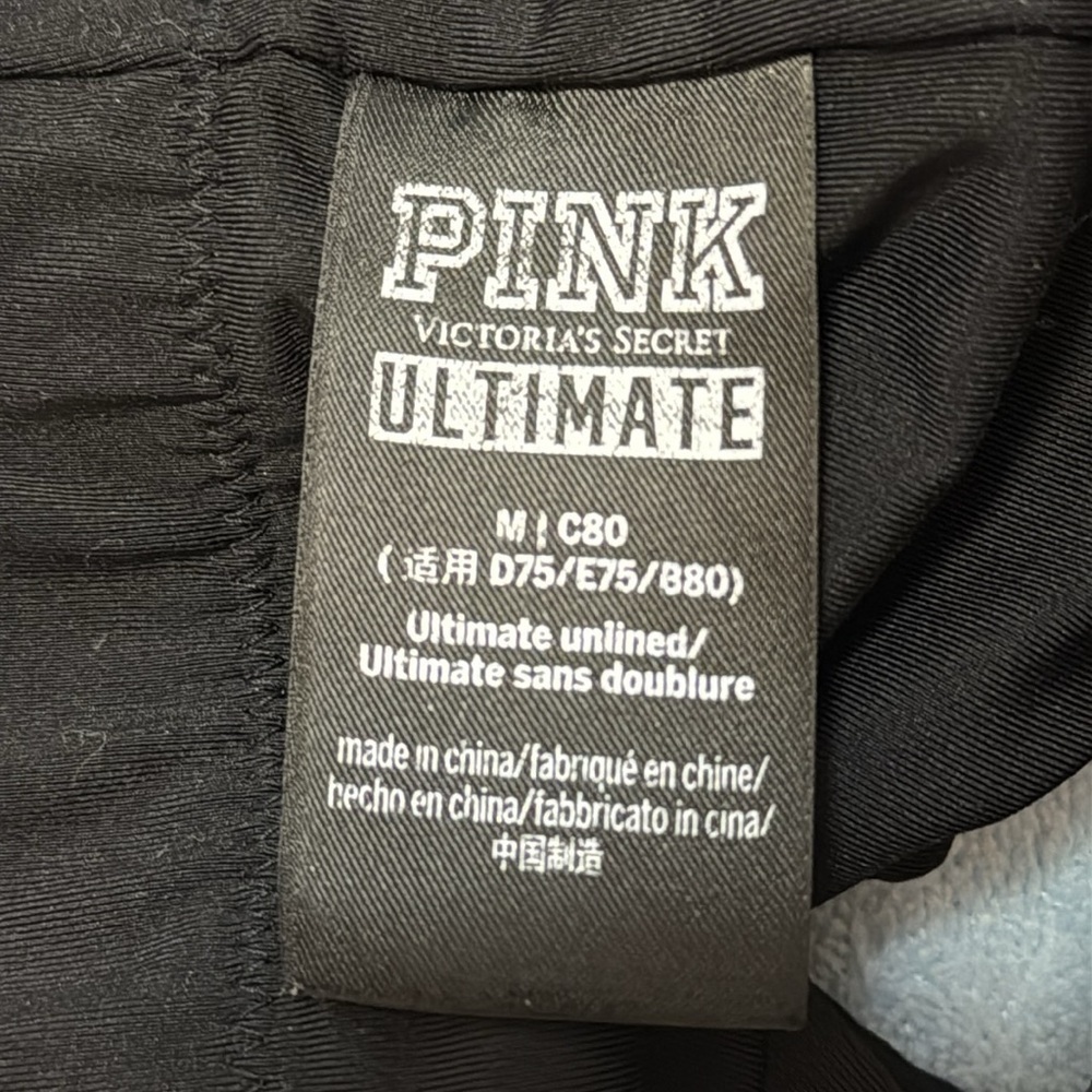 Pink Victoria’s Secret Ultimate Sports Bra Black Cage Front T Back Women’s M - Picture 6 of 8